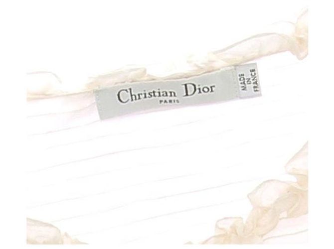 Blusa Christian Dior Bianca in Cotone a Maniche Corte Bianco - vista 5