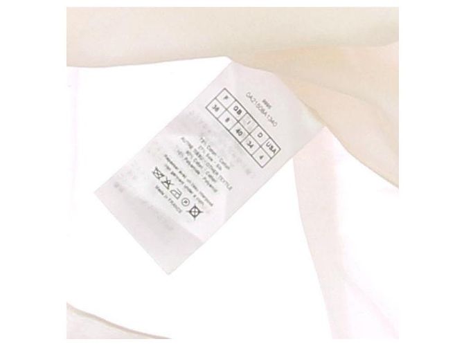 Blusa Christian Dior Bianca in Cotone a Maniche Corte Bianco - vista 6