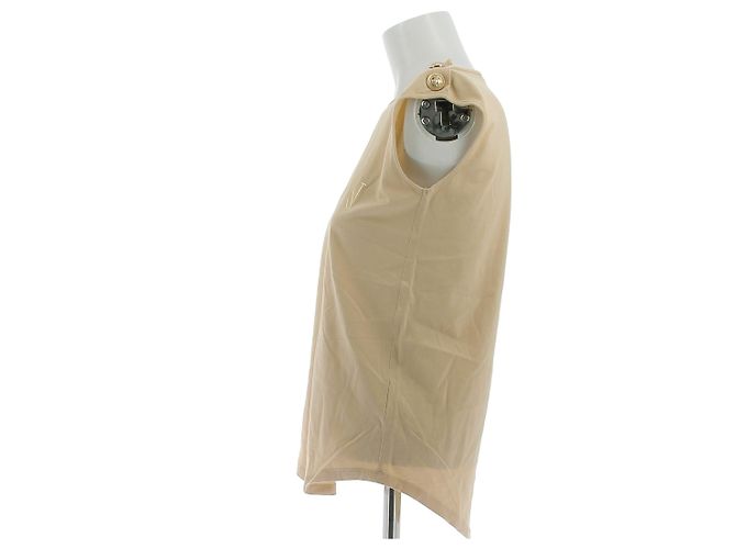 Balmain Tanktop aus Baumwolle Camel Größe 38 Kamel - Ansicht 4
