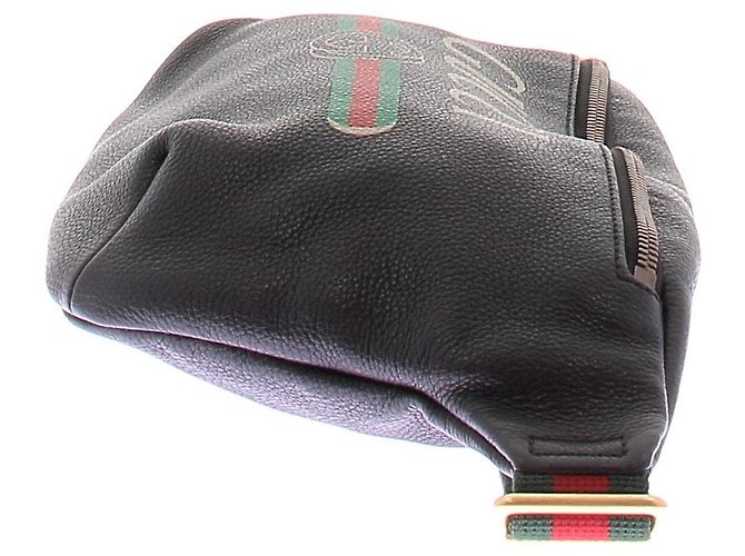 Borsa a tracolla Gucci in pelle nera con logo Nero - vista 4