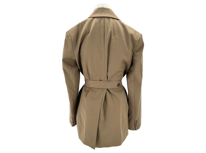 Autre Marque Blazer HEIRLOME de lana caqui con cinturón - vista 2