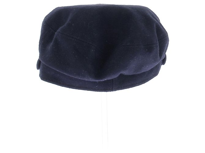 Cappello Chanel Gavroche Lana Blu Navy - vista 2