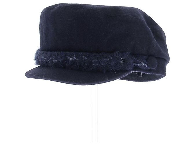 Cappello Chanel Gavroche Lana Blu Navy - vista 5