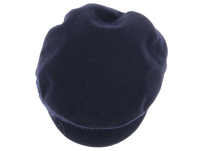 Cappello Chanel Gavroche Lana Blu Navy - vista 6