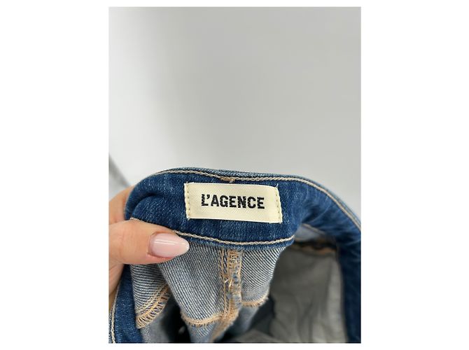 Jeans rectos azules L'Agence de algodón Talla 25 - vista 4