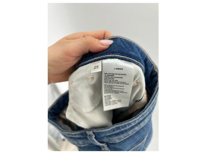 Jeans rectos azules L'Agence de algodón Talla 25 - vista 5