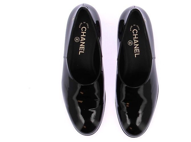 Chanel Lacklederschuhe Schwarz - Ansicht 6