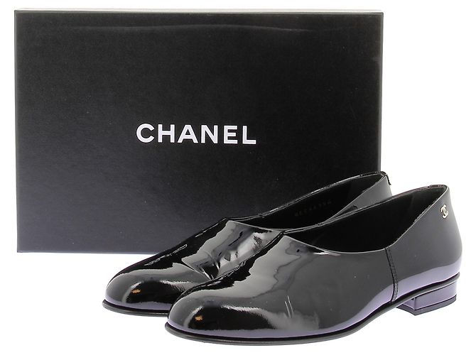 Chanel Lacklederschuhe Schwarz - Ansicht 8