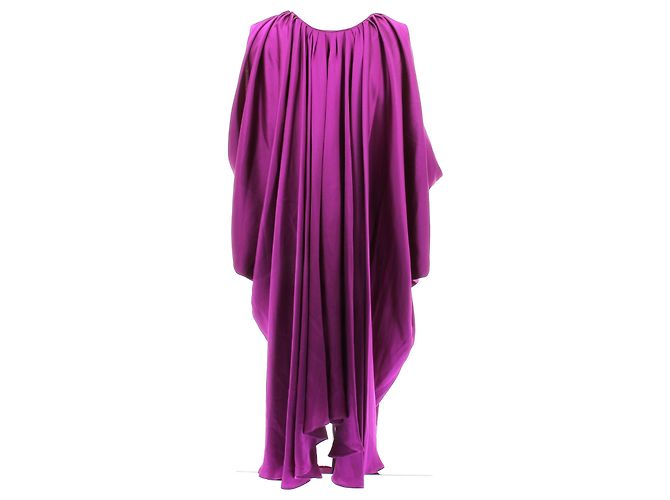 Yves Saint Laurent Vestido de seda morado Púrpura - vista 2