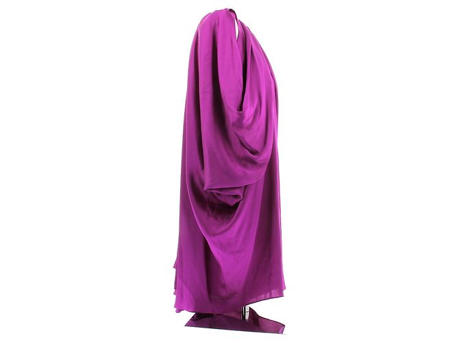 Yves Saint Laurent Vestido de seda morado Púrpura - vista 4