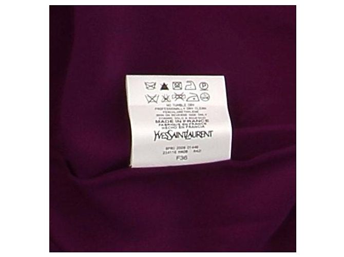 Yves Saint Laurent Vestido de seda morado Púrpura - vista 5