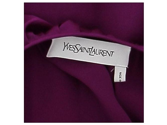 Yves Saint Laurent Vestido de seda morado Púrpura - vista 7