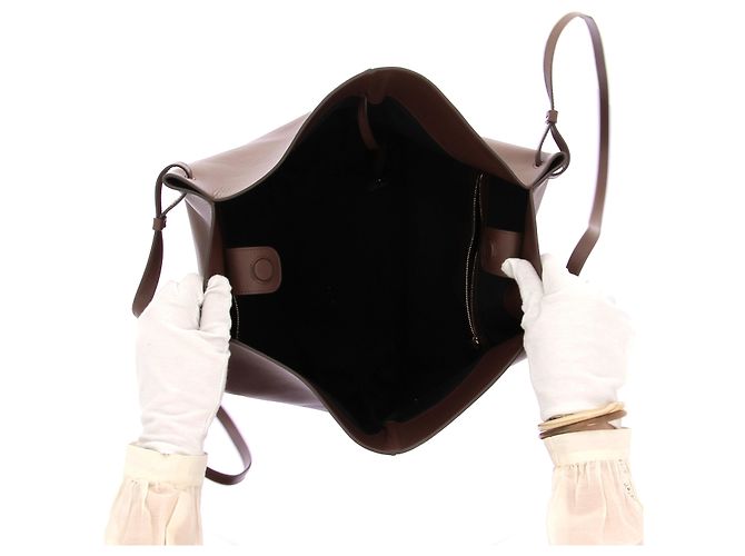 Autre Marque Borsa Secchiello in pelle "Tana" Marrone - vista 6