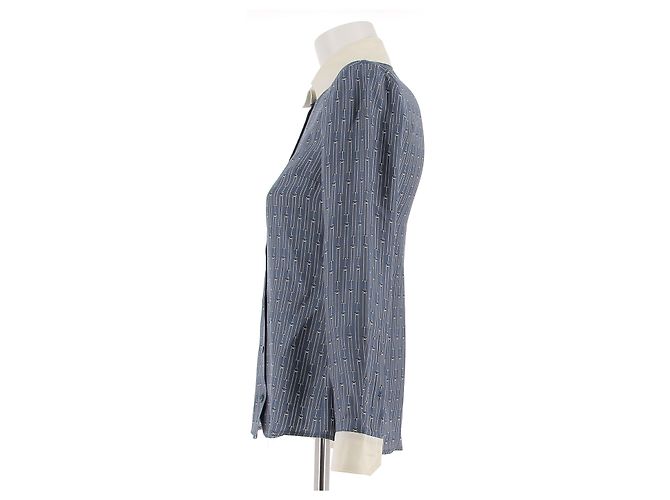 Gucci Camisa azul estampada - vista 4