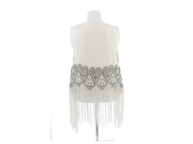 Balmain Chaleco sin mangas con bordados Camello - vista 2