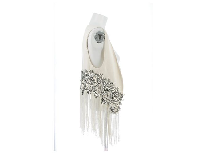 Balmain Chaleco sin mangas con bordados Camello - vista 3