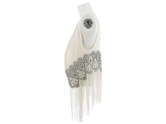 Balmain Chaleco sin mangas con bordados Camello - vista 4