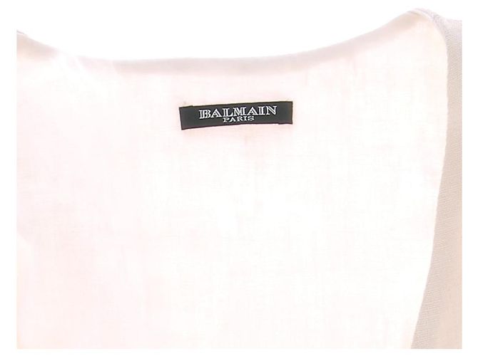 Balmain Chaleco sin mangas con bordados Camello - vista 6