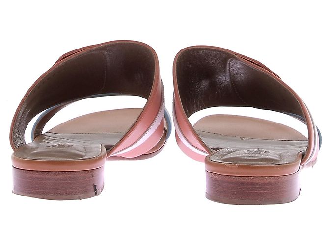 Kelly Hermès Sandali piatti in pelle "Avenue" Marrone - vista 5