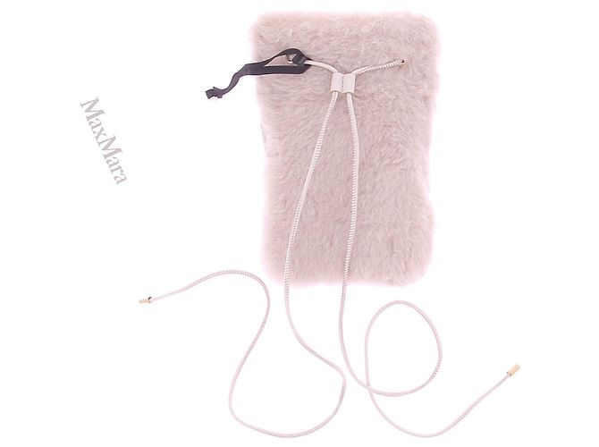 Max Mara Handytasche aus Lammfell Weiß - Ansicht 2