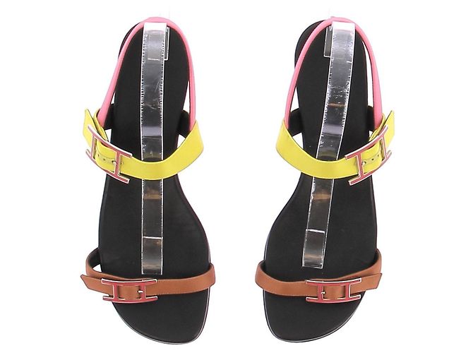 Hermès Sandali colorblock "Hapi" Nero - vista 6