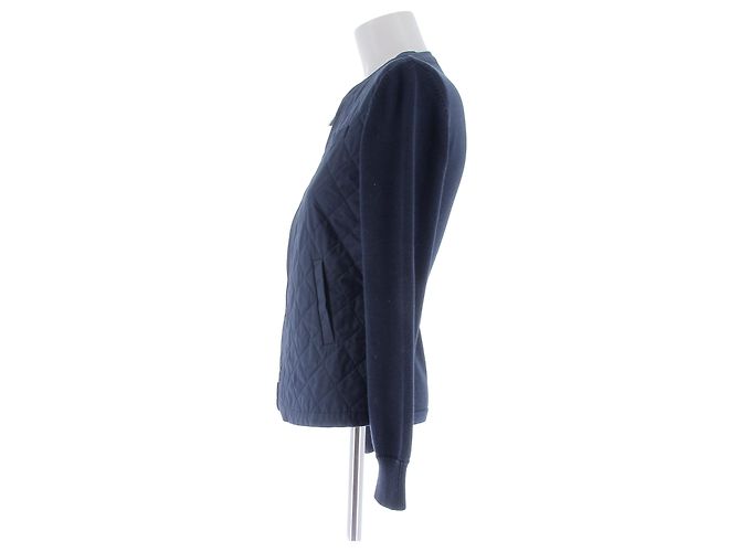 Loro Piana Gesteppte Zip-Jacke Marineblau Größe 38 - Ansicht 4