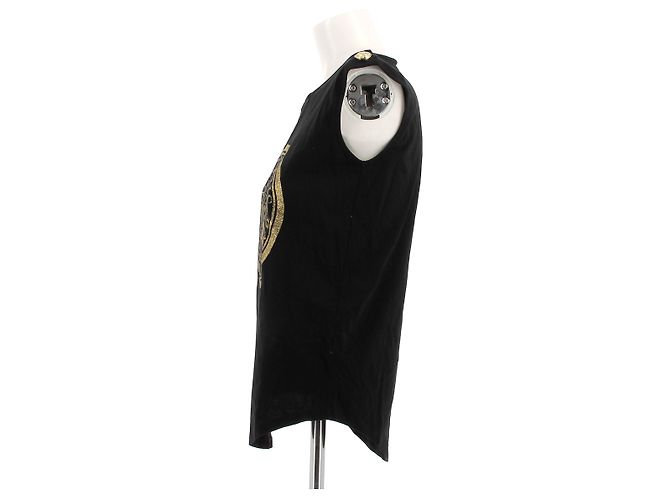 Canotta Balmain nera in cotone Nero - vista 4