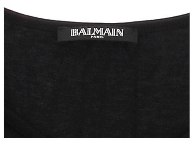 Canotta Balmain nera in cotone Nero - vista 6