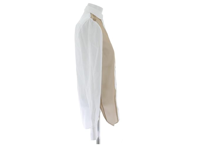 Camicia Céline bicolore bianca e marrone cotone S - vista 3