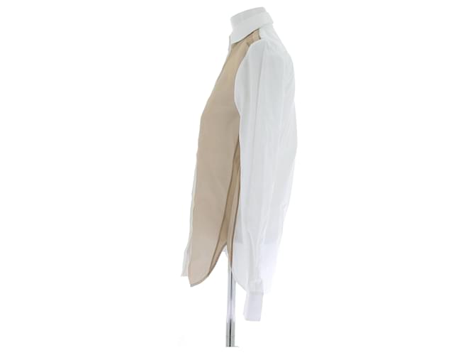 Camicia Céline bicolore bianca e marrone cotone S - vista 4