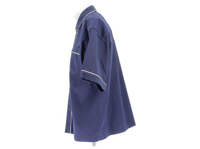 Camicia Marni a maniche corte blu navy in cotone - vista 4