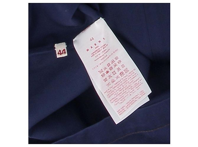 Camicia Marni a maniche corte blu navy in cotone - vista 6