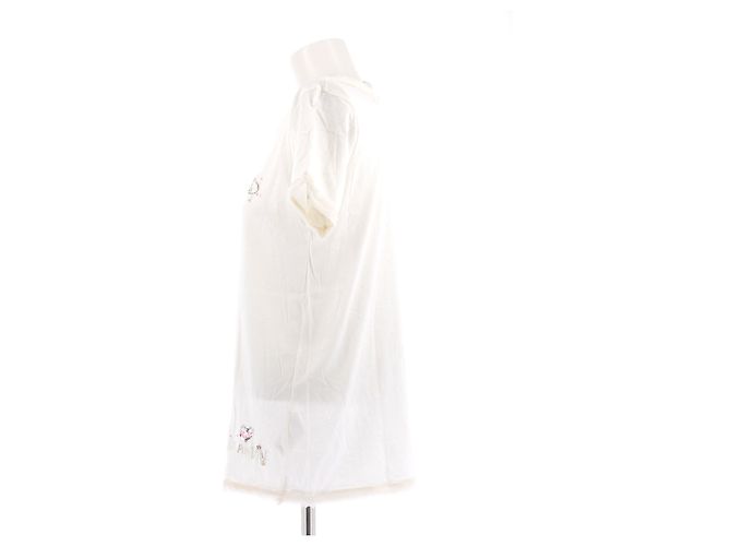 Camiseta blanca Lanvin de algodón con cuentas Blanco - vista 4