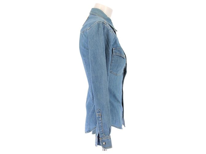 Camicia in denim blu Paco Rabanne XS - vista 3