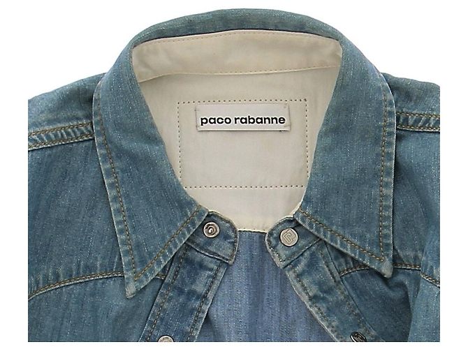Camicia in denim blu Paco Rabanne XS - vista 5