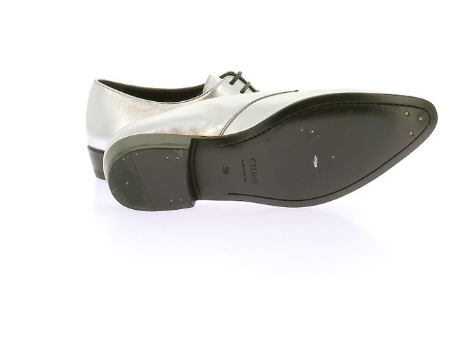 Céline Silberne Metallic Leder Derbys 38 - Ansicht 7