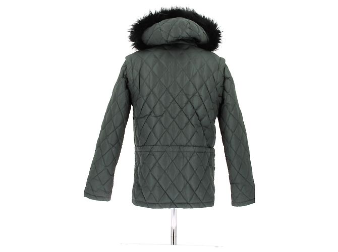 Louis Vuitton Chaqueta verde con capucha de piel - vista 2