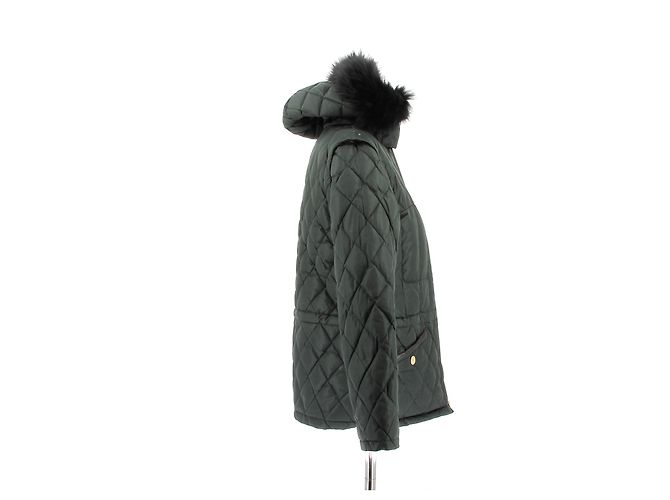Louis Vuitton Chaqueta verde con capucha de piel - vista 3