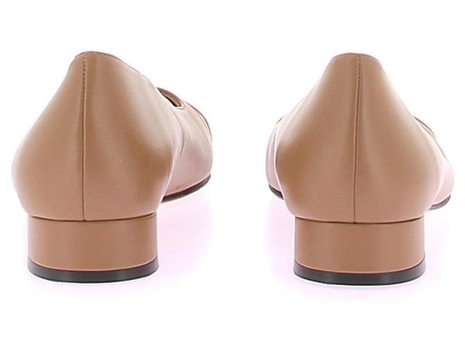 Autre Marque Bailarinas AUGUSTA de cuero marrón con punta naranja Castaño - vista 5