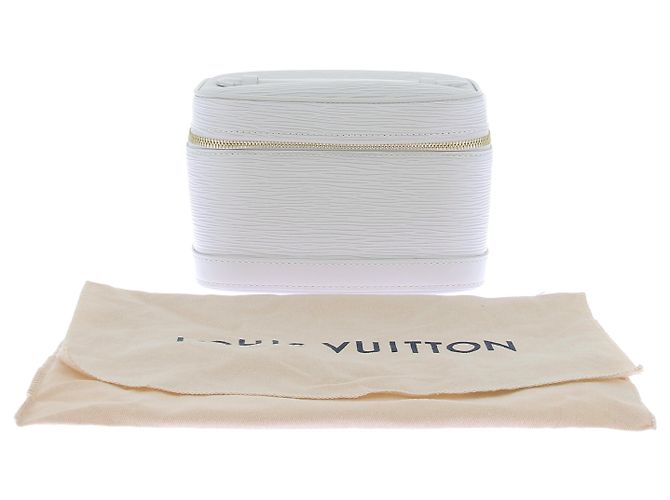 Louis Vuitton Kosmetiktasche aus genarbtem Leder Weiß - Ansicht 8