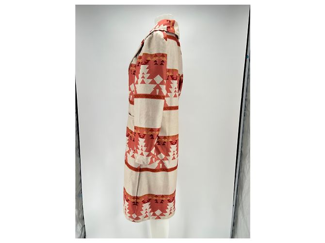 Autre Marque Abrigo de longitud media de algodón con estampado naranja - vista 4