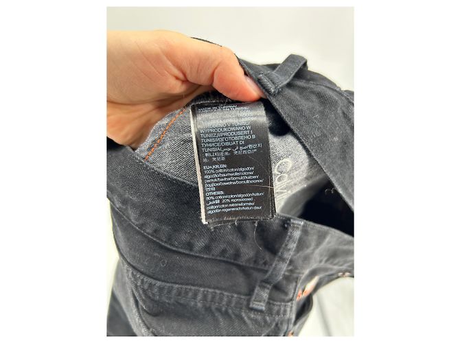 Jeans negros Calvin Klein con costuras naranjas Talla 26 - vista 5