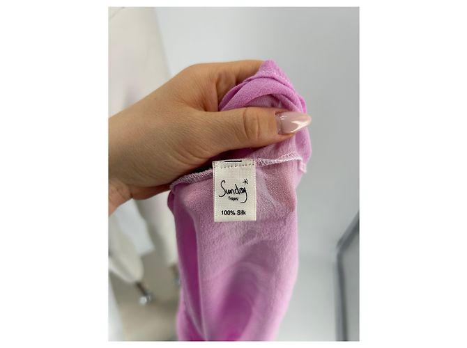 Autre Marque SUNDAY SAINT-TROPEZ Seidentop Lila mit Trägern - Ansicht 6