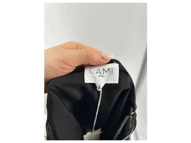 Autre Marque Canottiera in seta nera CAMI Nero - vista 6