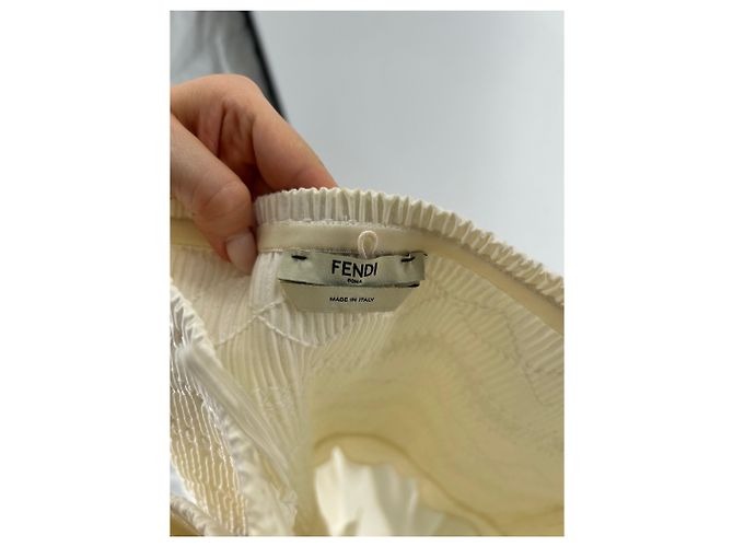 Fendi Maxikleid weiß schulterfrei - Ansicht 6