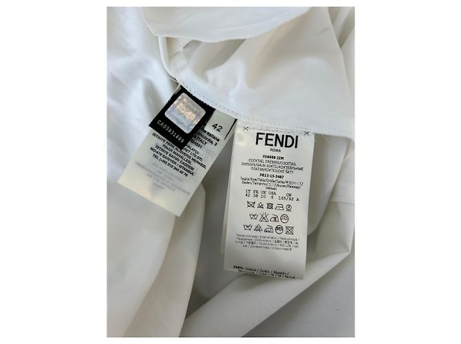 Fendi Maxikleid weiß schulterfrei - Ansicht 7