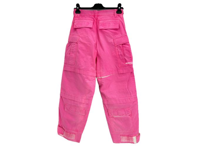 Autre Marque Pantalón cargo DARKPARK rosa fucsia algodón - vista 2