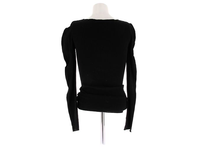 Top negro de manga larga Issey Miyake de algodón - vista 2