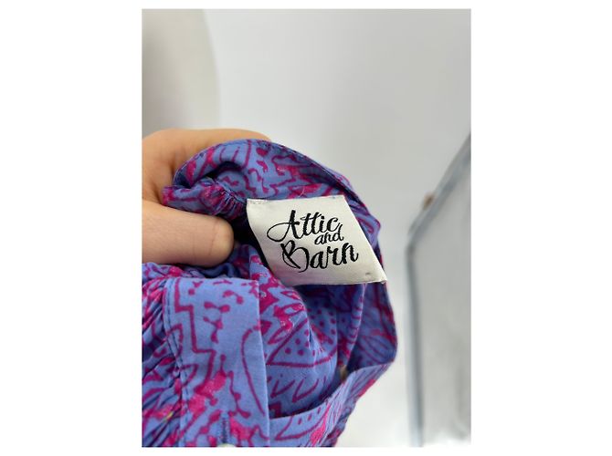 Abito maxi stampato viola e rosa Attic and Barn Porpora - vista 5