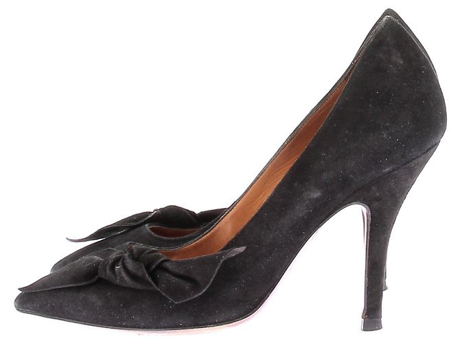 Décolleté Isabel Marant in camoscio nero con fiocchi Taglia 38 - vista 3